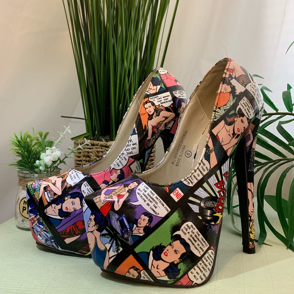 POP ART/COMIC BOOK HIGH HEELS